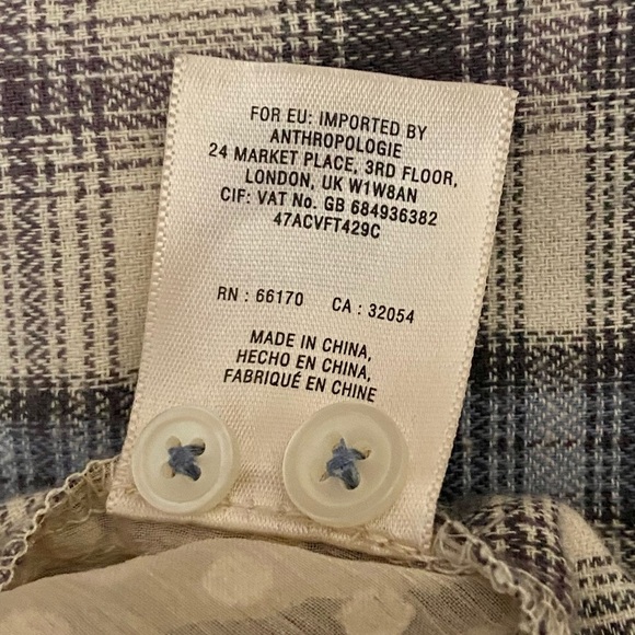Anthropologie Holding Horses | Willow Ridge Button Down Flannel - Picture 8 of 8